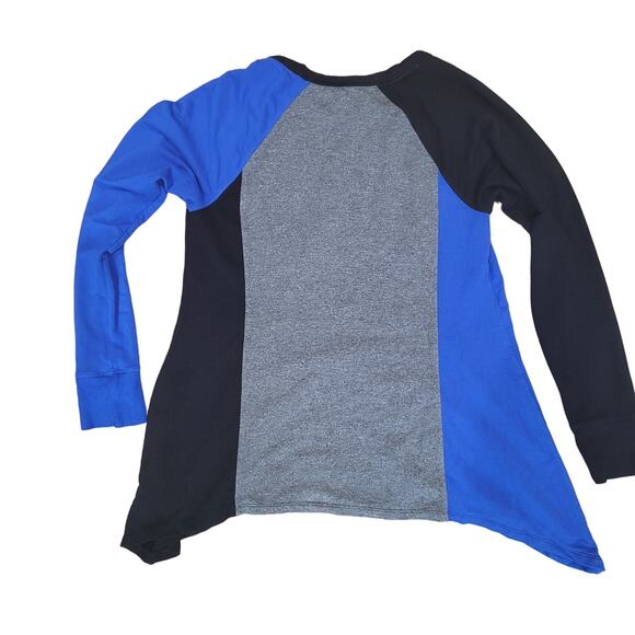 Calvin Klein Color Block Stretch Tunic Blouse Small Asymmetrical Modern Capsule - Picture 7 of 10